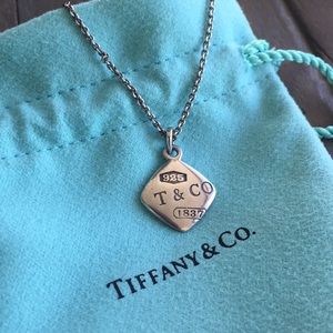 Tiffany & Co 1837 Square Pendant Necklace